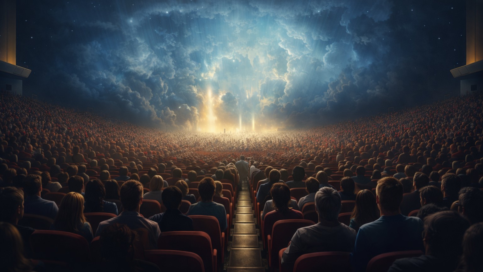 Audience in a grand theater